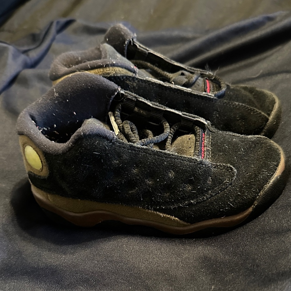 Jordan Black and Gold Kids Sneakers